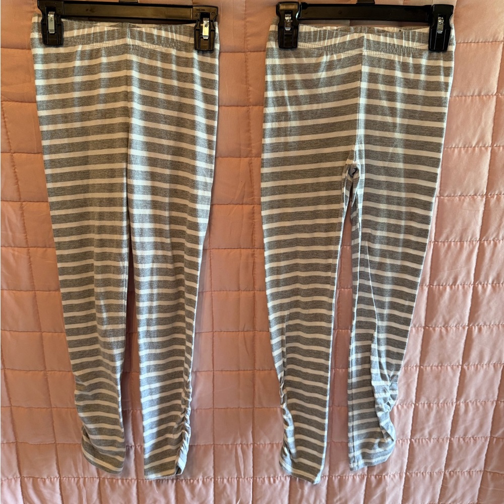 Gray and White Striped Leggings 
Price for both. Will sell separately.